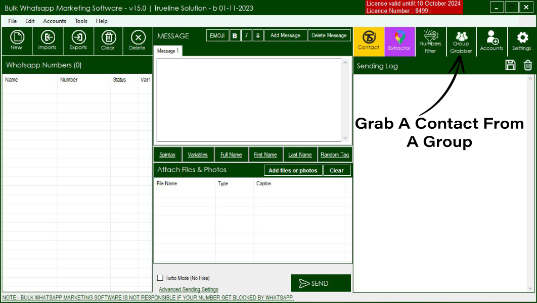 Bulk Whatsapp Software With Group Grabber Facility