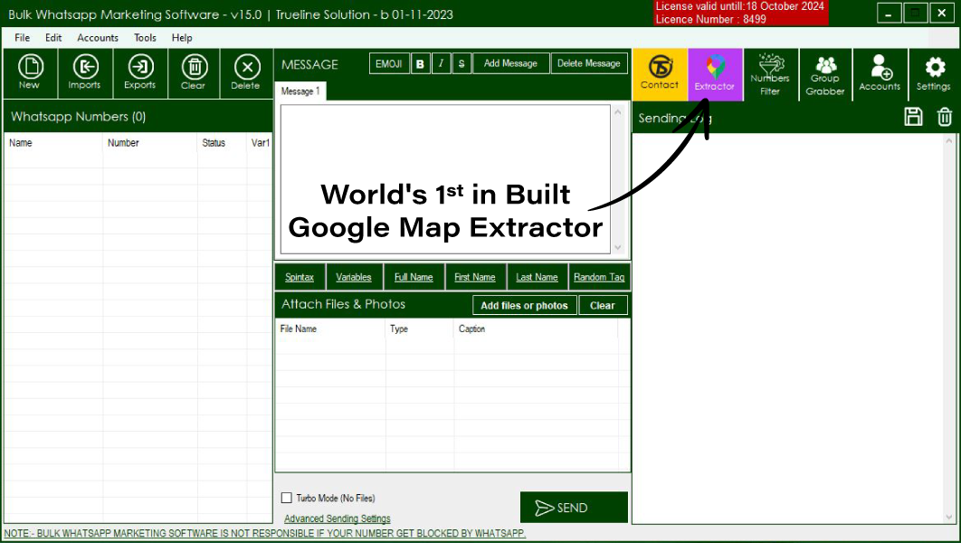 Bulk Whatsapp Software With In built Google Map Extractor