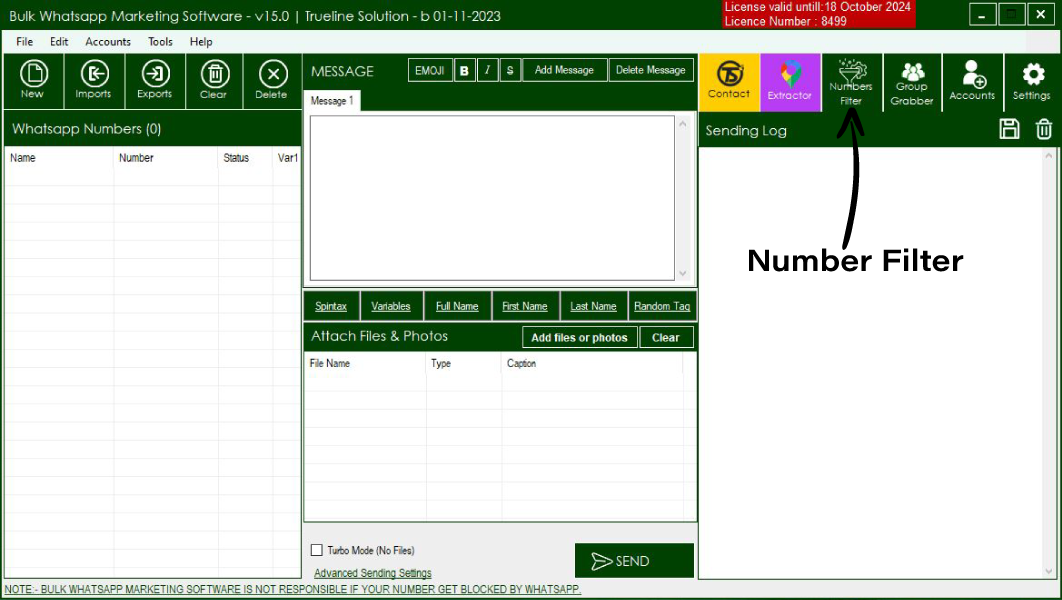 Bulk Whatsapp Software With Number filter Feature