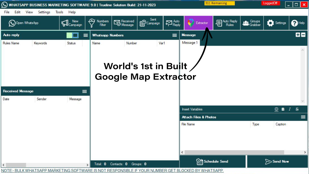 Whatsapp Business Marketing Software With in built Google map Extractor