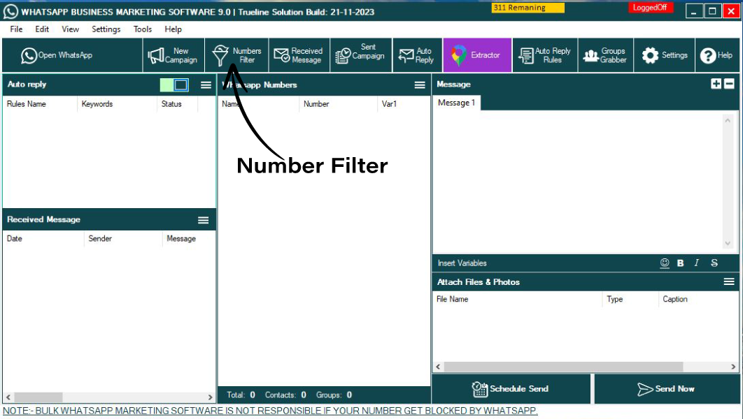 Whatsapp Business Marketing Software with Number Filter Features